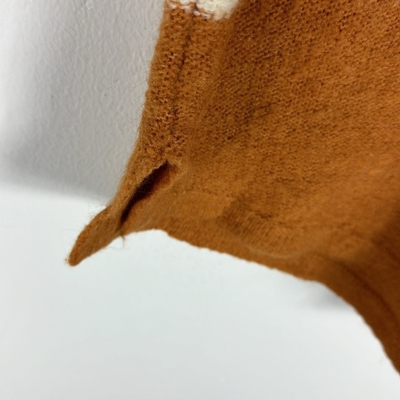 Easel Orange Spice Fuzzy Striped Pullover Women’s Sweater Rounded Hems Large - Picture 7 of 7